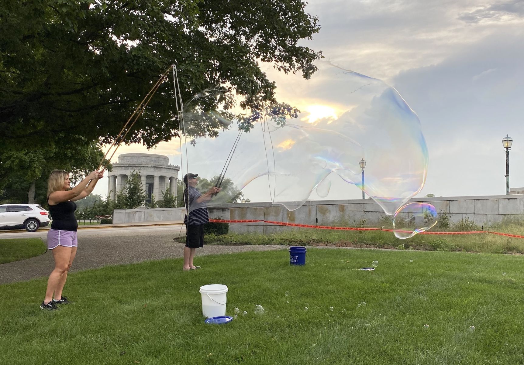 Bubbles and a sunset